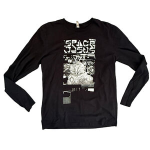 Space Jesus EDM Long Sleeve Graphic Tee - Black - Size L